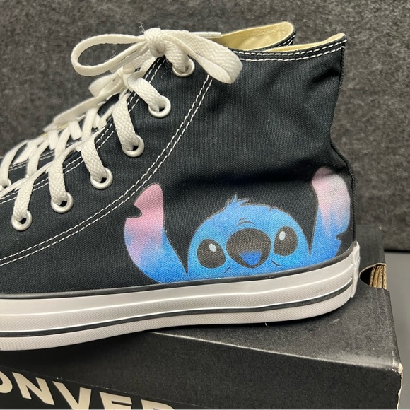 Chuck Taylor All Star Canvas “Stitch” Custom High Tops Size 11 Mens - Picture 4 of 13